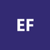 Initials EF in a deep purple circle