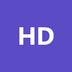 Initials HD in a violet circle